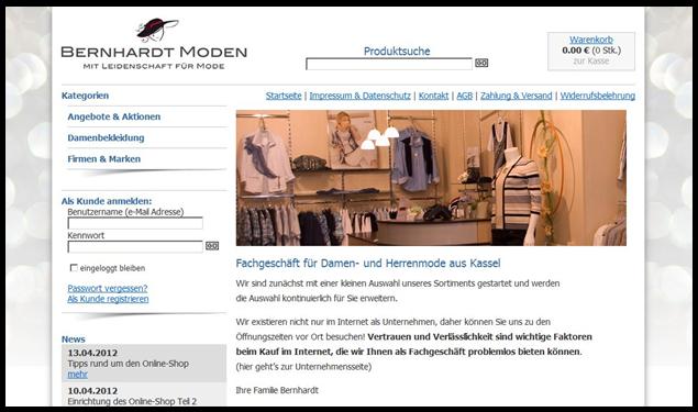Online-Shop von Bernhardt Moden